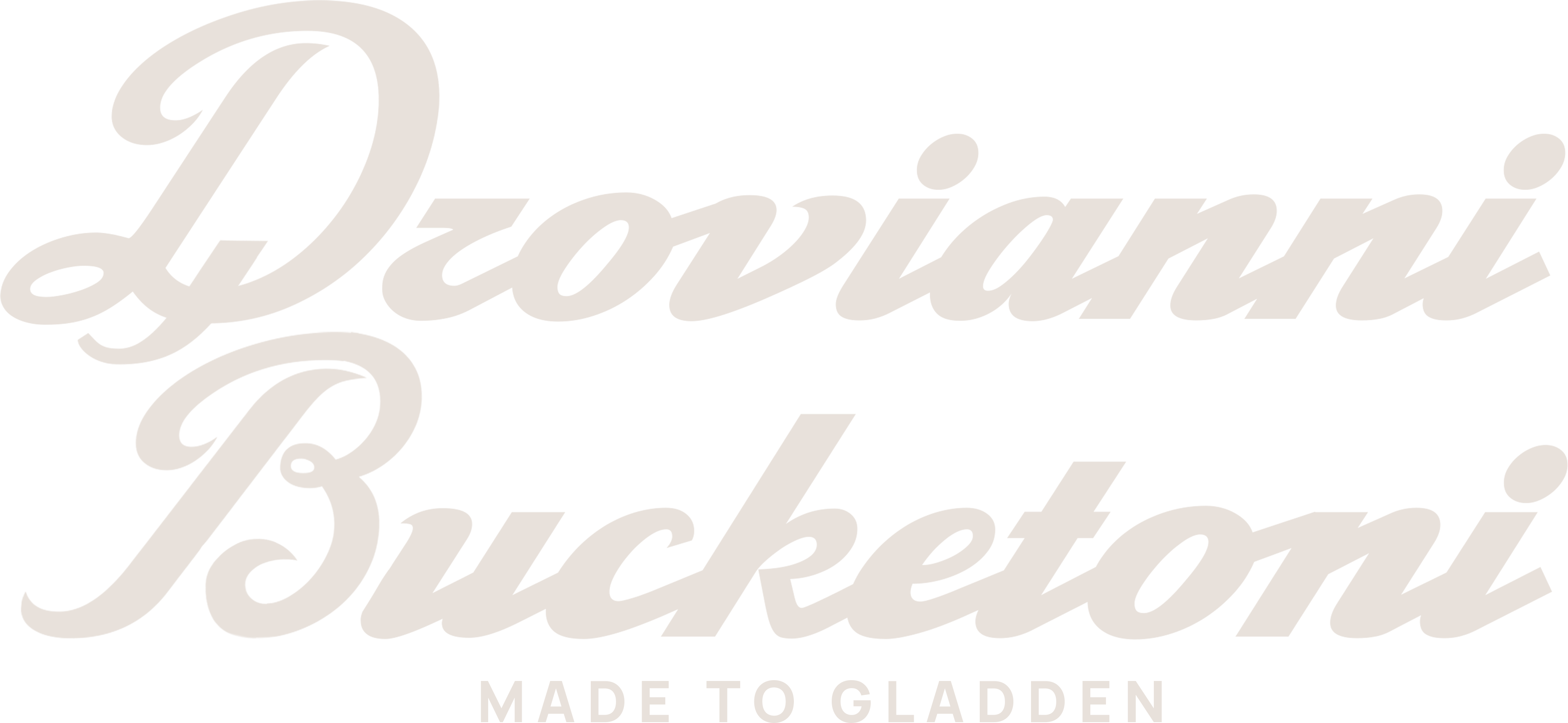 Drovianni Bucketoni. Made to gladden.
